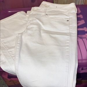 White flare jeans